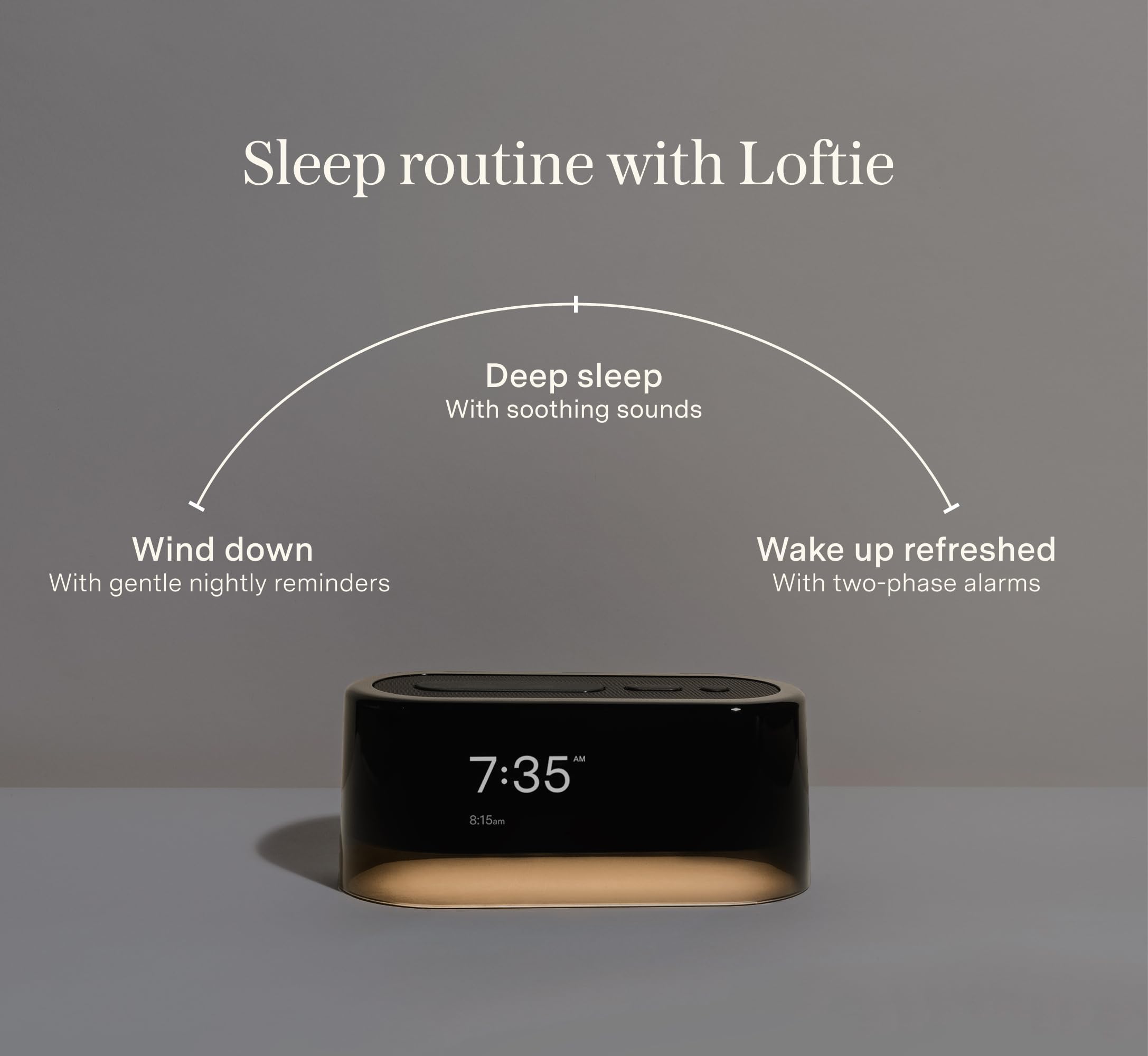 Loftie Alarm Clock with Sound Machine – Smart Alarm Clock with Night Light, White Noise, Bluetooth Speaker, 100+ Sounds Included Free, No Subscription Required, Blackout Mode- Black