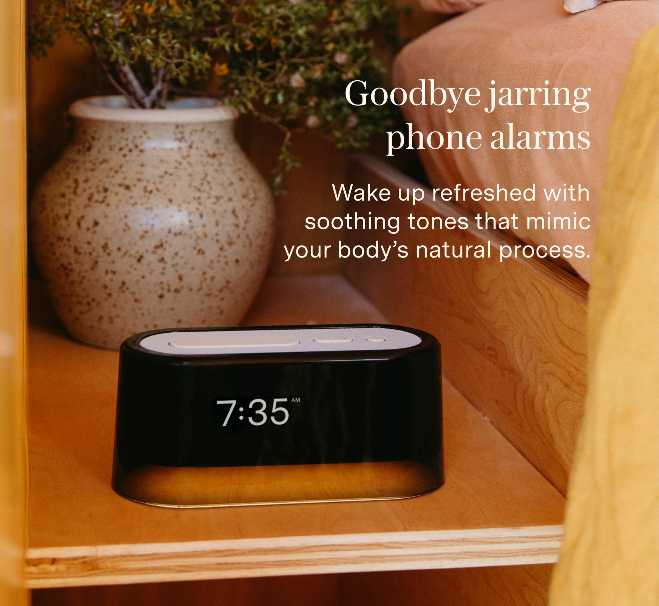 Loftie Alarm Clock with Sound Machine – Smart Alarm Clock with Night Light, White Noise, Bluetooth Speaker, 100+ Sounds Included Free, No Subscription Required, Blackout Mode- Black